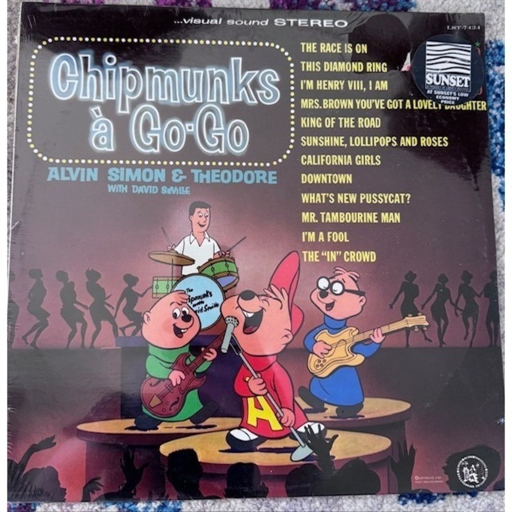 Chipmunks a Go-Go Alvin Simon Theodore David Seville Vinyl LP Stereo LST-7424
